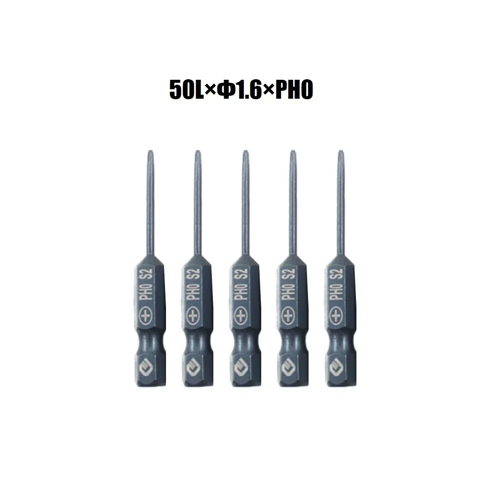 Screwdriver Bit Robust 50mm Blue Magnetic Cross Screwdriver Bits Set 5pcs PH0 PH2 Electric Screwdriver Attachments