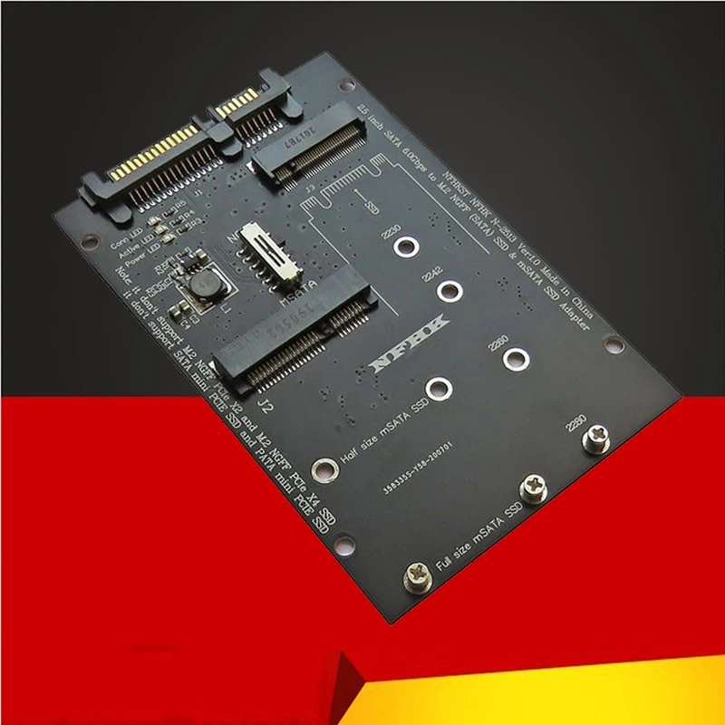 mSATA to SATA Adapter SSD M2 to SATA Adapter SATA M.2 NGFF mSATA SSD to SATA3.0 2.5 Adapter M.2 mSATA SSD Riser Board For Laptop