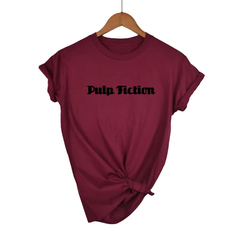 

New Pulp Fiction Movie T Shirt Women Harajuku Ullzang 90s Korean T-shirt Aesthetic Funny Print Tshirt Graphic Top Tees Female