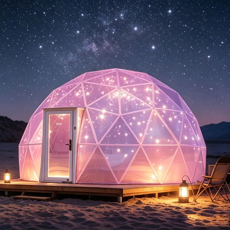 Glamping Dome Tent Geodesic Dome House with Panoramic Window for Outdoor Resort Camping Customizable