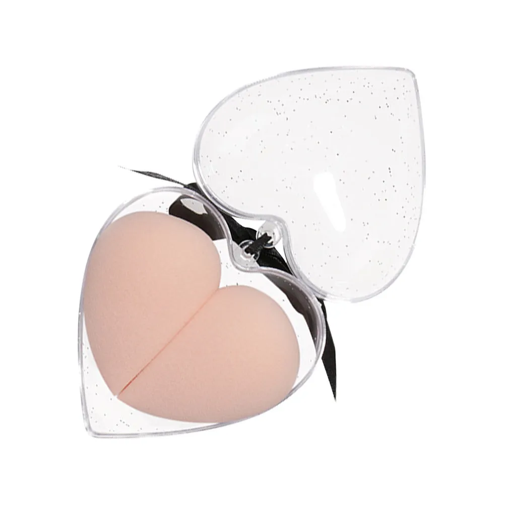 Heart Shape Powder Puff Set 2pcs – Soft Dual-Use Wet/Dry Makeup Sponge for Foundation Blending