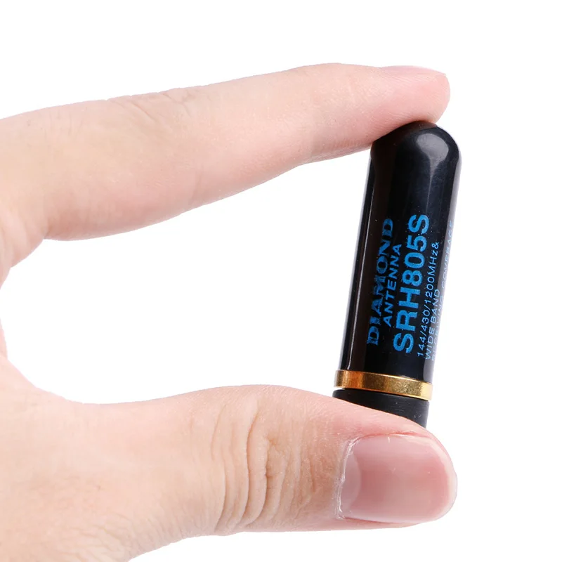 Antena curta banda dupla srh805 4.5cm sma-macho para yaesu para rádio amador