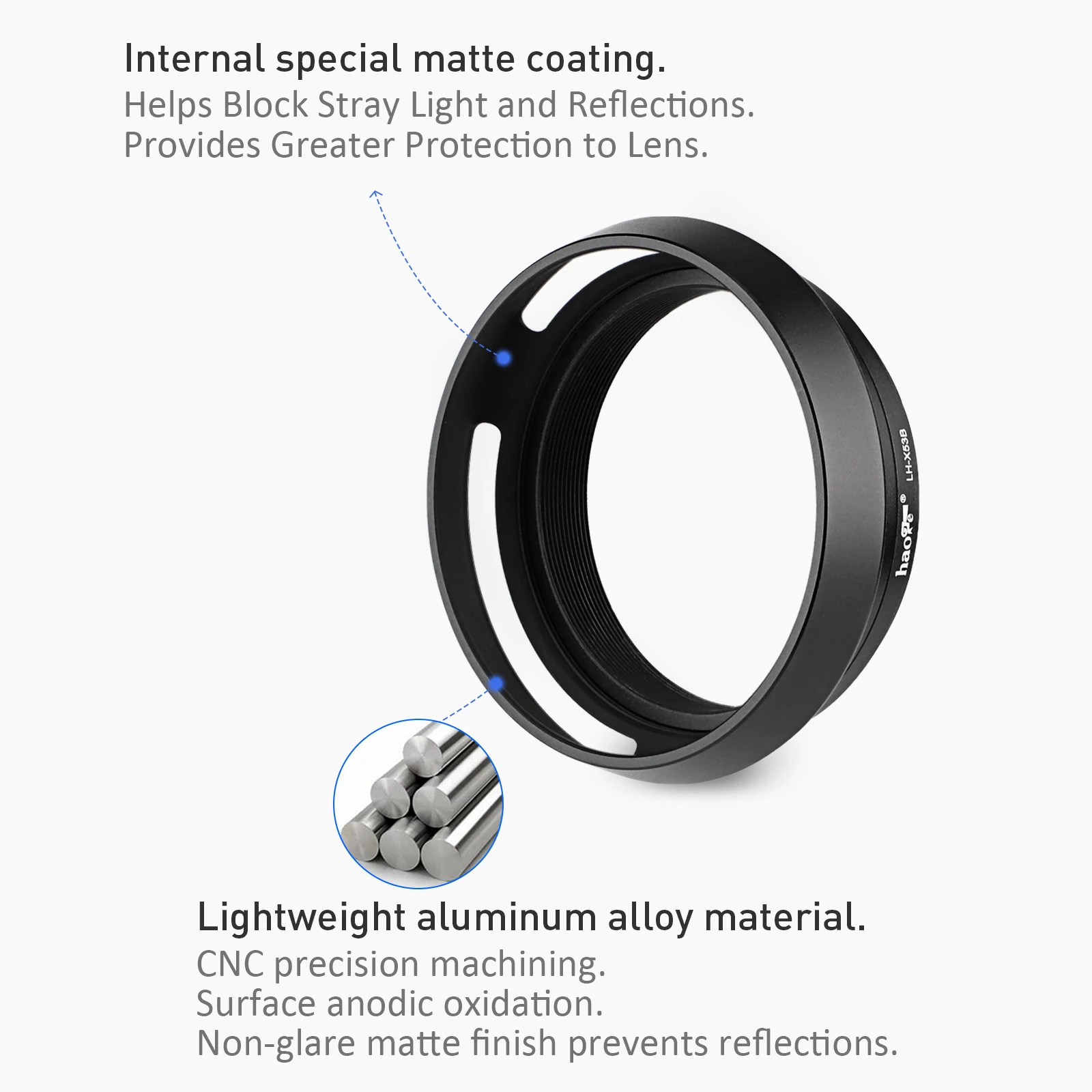 Haoge-cubierta de lente 3 en 1 con anillo adaptador, conjunto de tapa para cámara Fujifilm Fuji X100VI, LH-X53B negro