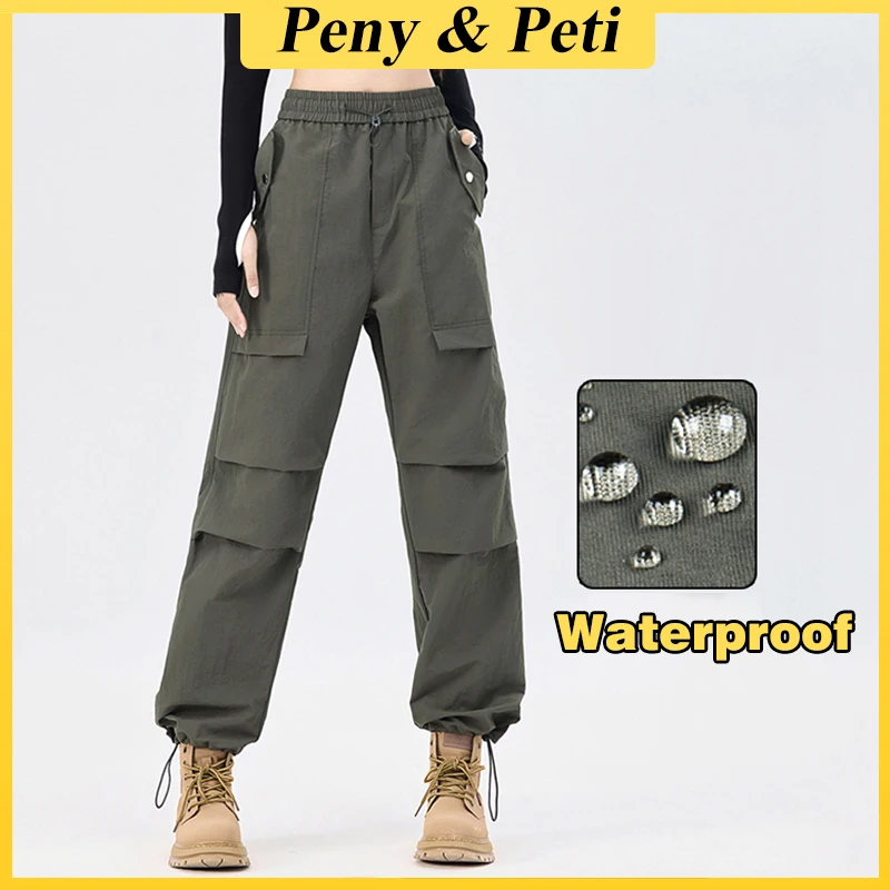 Women Wide Leg Sports Pants Streetwear Hip Hop Pant Parachute Sweatpants Running Joggers Oversized Trousers