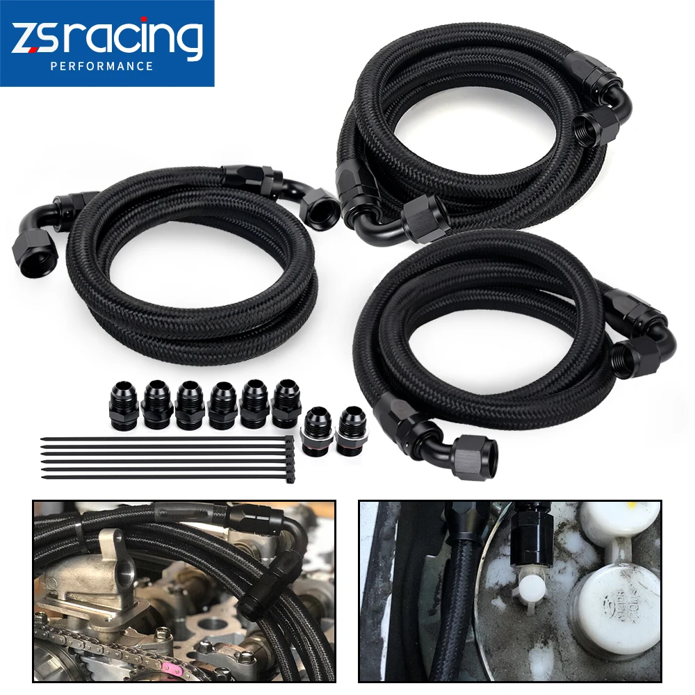 

ZS Racing 10AN Upgraded Transmission Cooler Hose Line Fitting Kit Fit For Chevrolet/GMC 6.6L Duramax LLY/LBZ/LMM 2006-2010 HR073