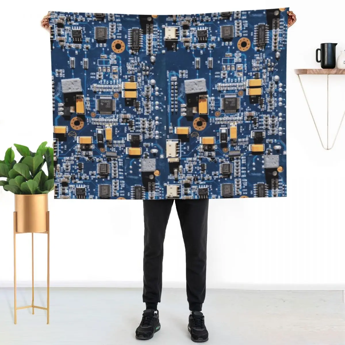 Blue Circuit Board Throw Blanket Thin Kid'S Extra Large Throw Bed covers Designers Blankets Sofas Of Decoration Blankets