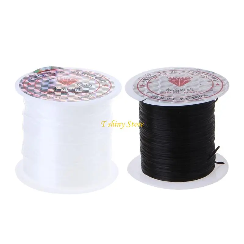 N58F Bead Thread String for Hanging Christmas Ornaments Bracelet Making Sew Hobby Beading Thread 0.8mm White Black