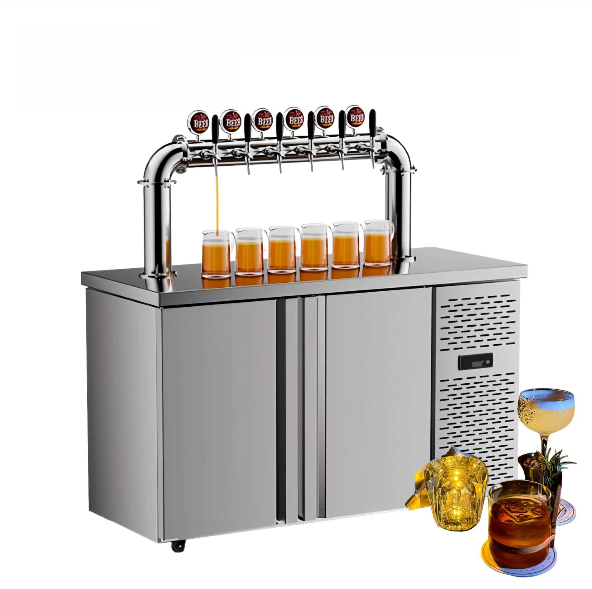 Commercial Draft Beer Machine Dispenser for Beer and Drinks Beer Keg Cooler Dispenser Machine  New Bar Use Kegerator