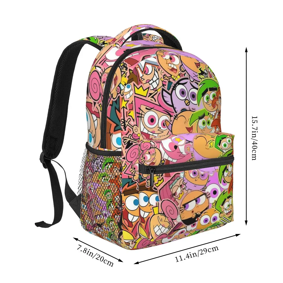 The Fairly Odd Parents Backpacks Boys Girls Bookbag Students School Bags Cartoon Kids Rucksack Shoulder Bag Large Capacity