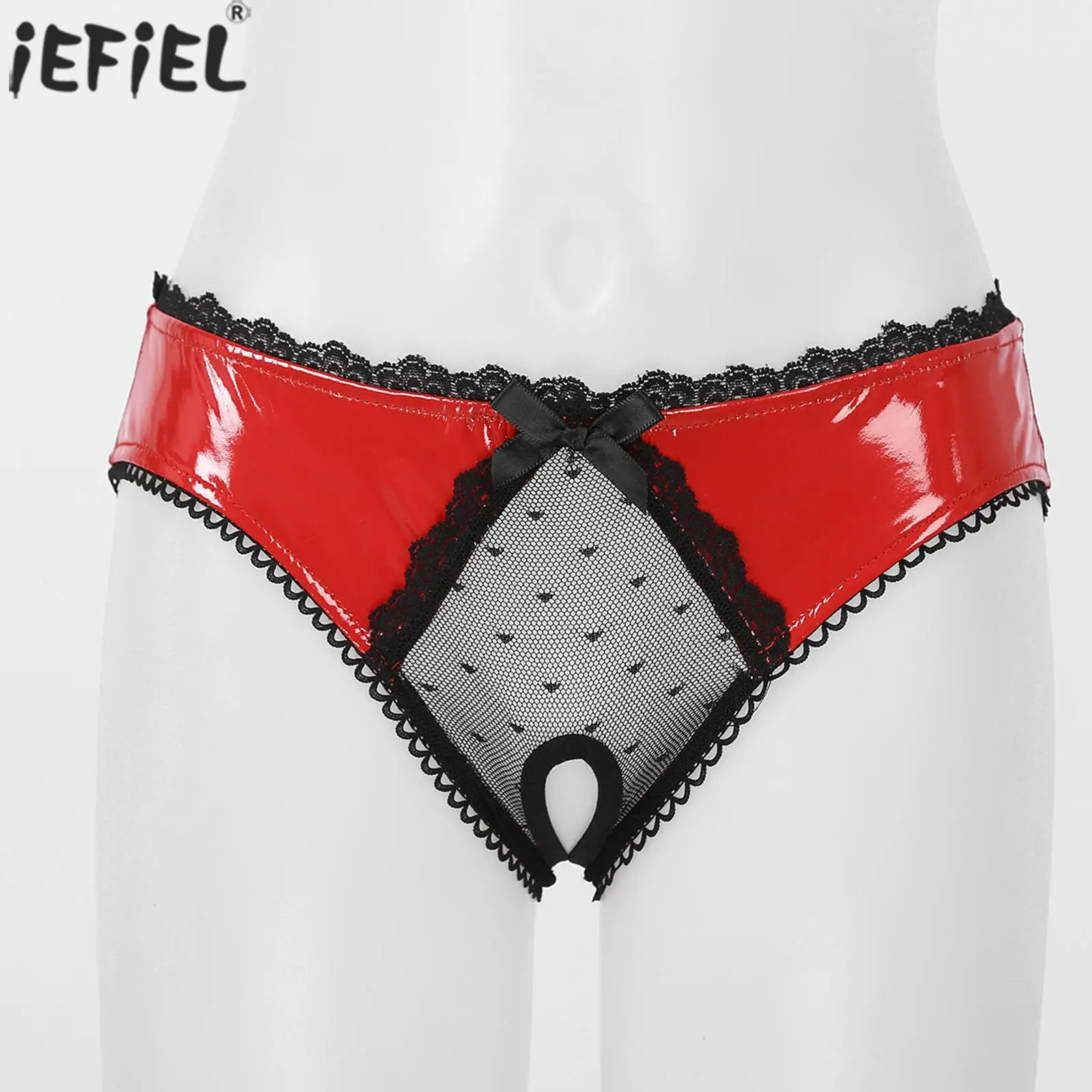 

Женское кружевное нижнее белье Sissy, прозрачные сетчатые трусы с вырезами, кружевные лоскутные трусы из лакированной кожи для нижнего белья, ночное белье