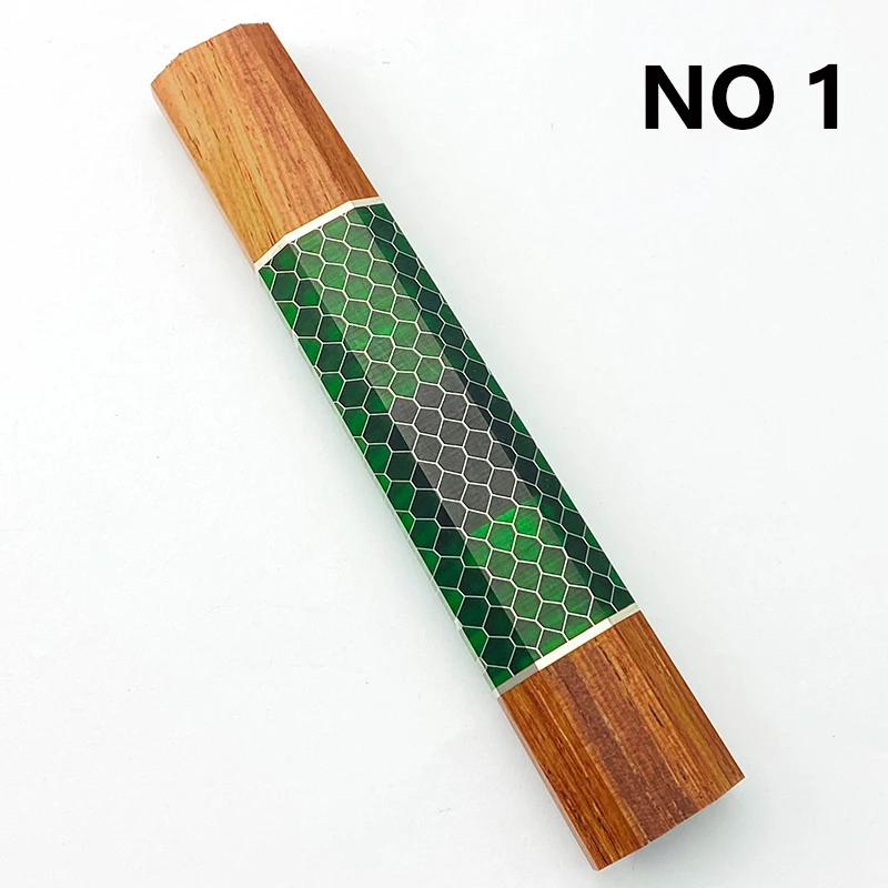 11 Types Small Sizes Resin MAHOGANY Wood Snake Skin Honeycomb Pattern Japanese Style Octagonal Wooden Kitchen Knife Handles DIY