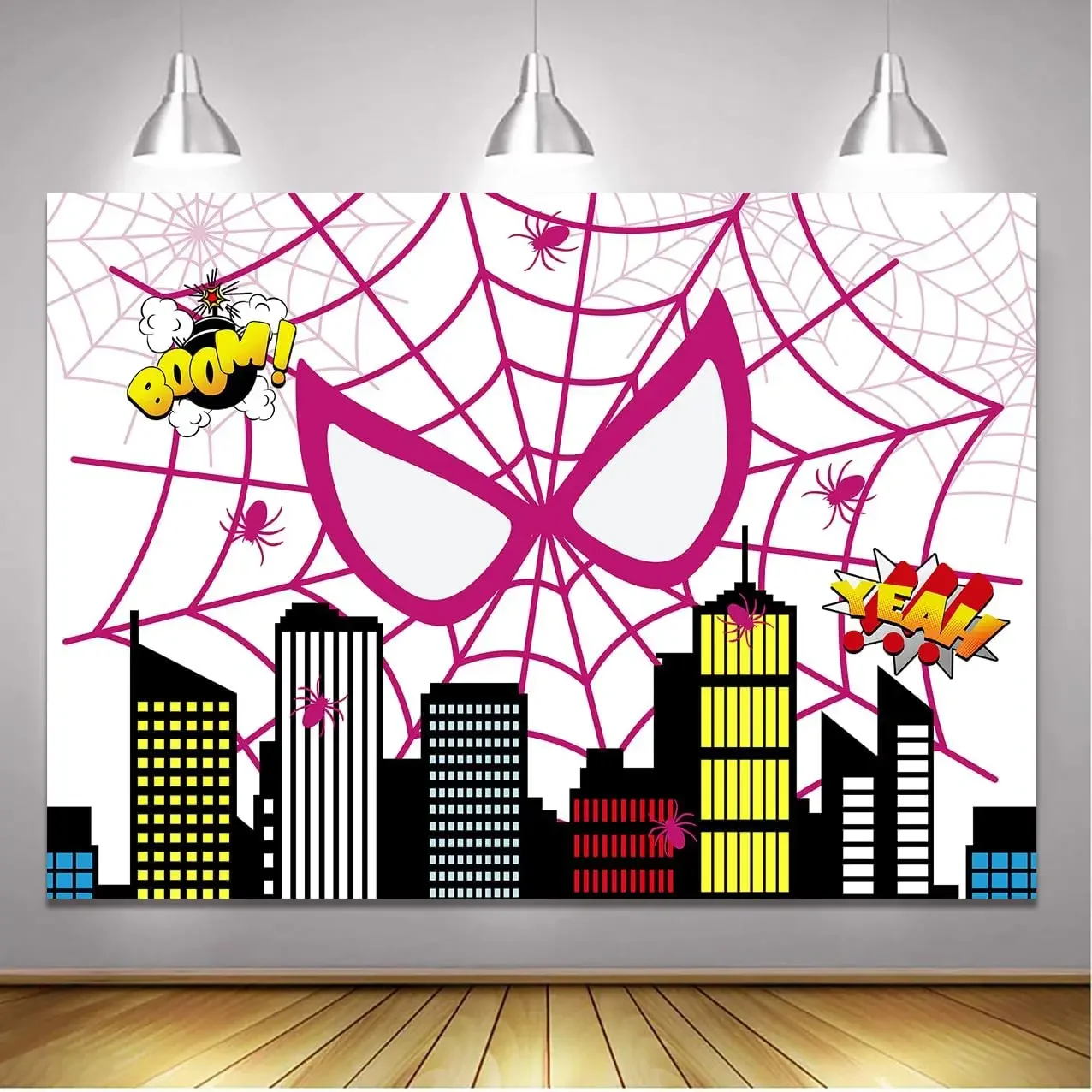 Boys Cartoon Backdrop Spider Superhero birthday Party photo background photography backdrop studio