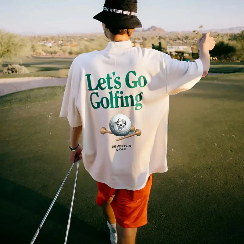 

Футболка Devereux Golf Ice Silk ort Sve с высоким воротником и принтом, спортивная одежда для пар, одежда для гольфа Qui Dry для мужчин и женщин