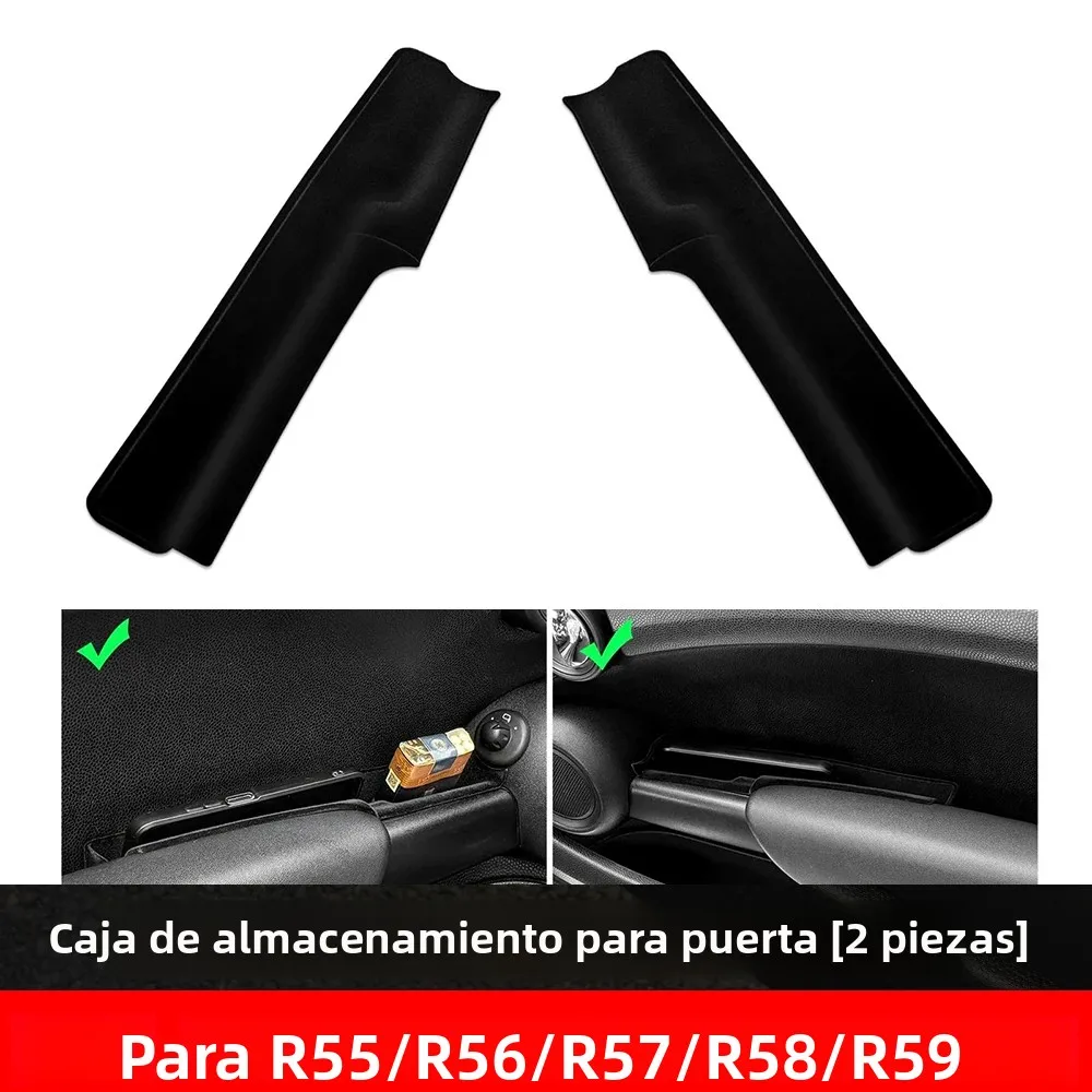 Caja de almacenamiento para el reposabrazos de la puerta del coche, para Mini One/Cooper S SD JCW R56 R57 R55 Clubman R58 Coupe R59, ranura de almacenamiento para teléfono y billetera, ABS