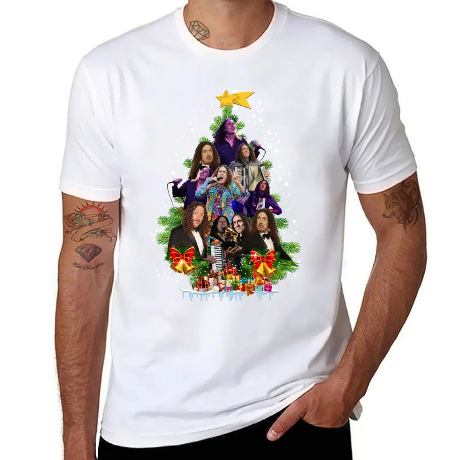 

Weird Al Yankovic Christmas Tree Best Fashion T-Shirt Large Size Casual Tee Shirt