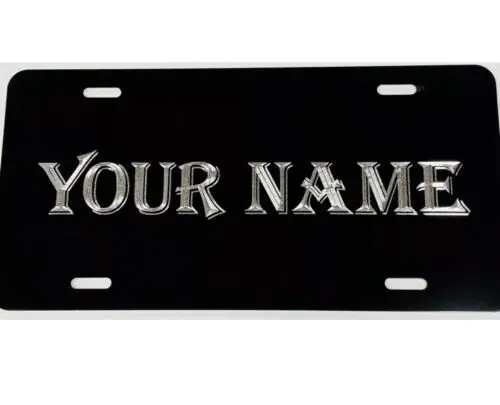 Custom Personalized Name in BOLD Etched Engraved License Plate Car Tag Aluminum