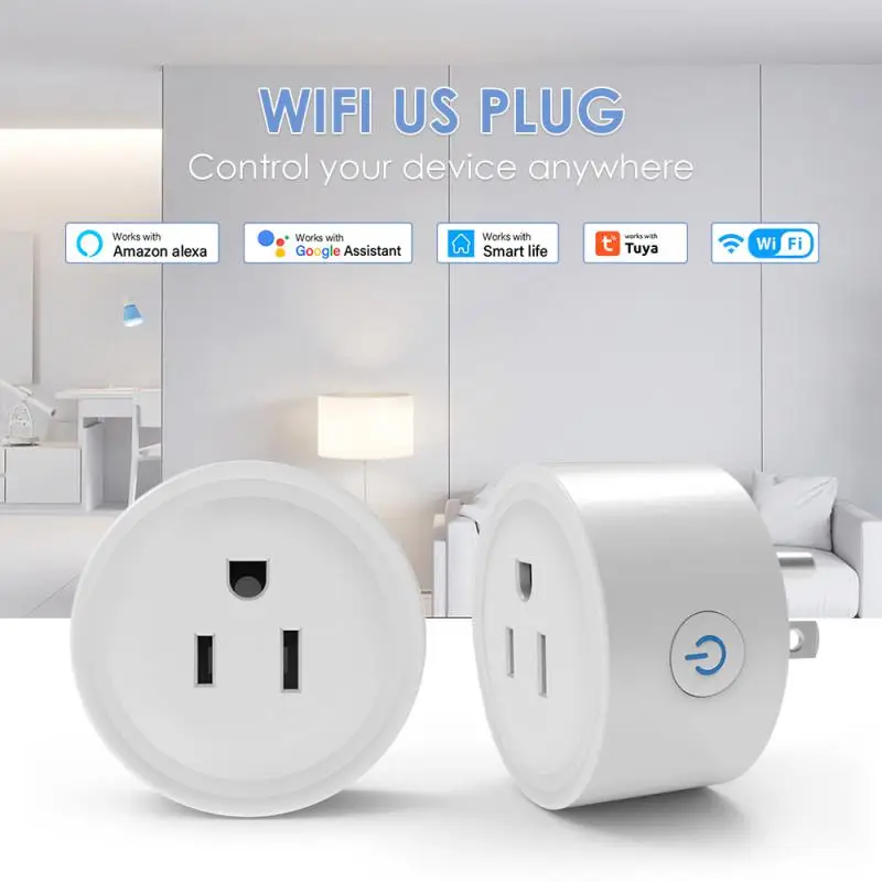 

Tuya US Smart Plug WiFi 10/16/20A Timing Function Smart Life Remote Control Socket Outlet Compatible With Alexa Google Home