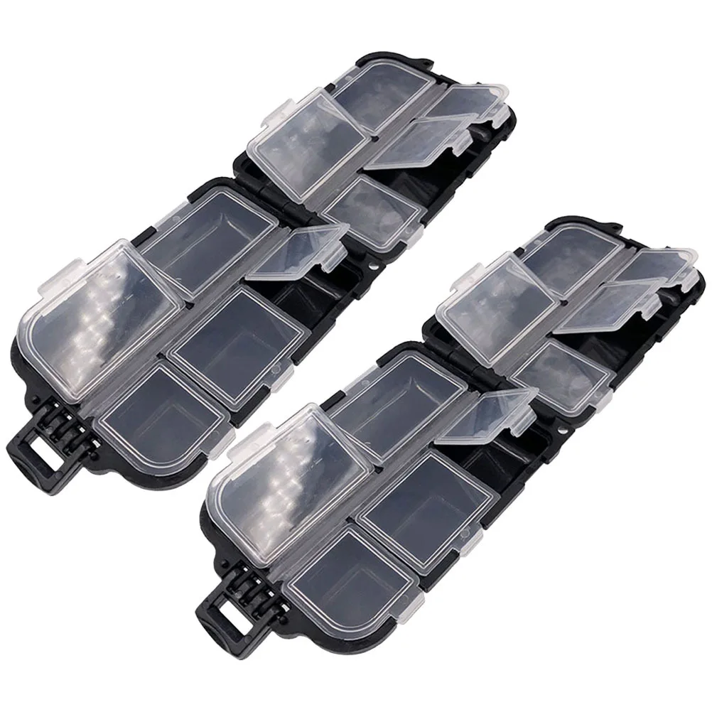 

2Pcs Waterproof Bait Box Heavy Duty Fishing Lure Holder with Built-in Partition Organized Storage for Fishing Tools Portable