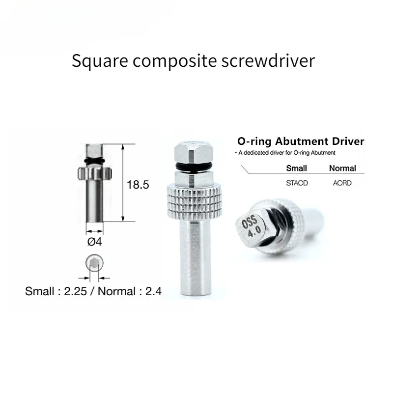 Regular 4.8 Dental Implant Screwdriver Compatible with OSSTEM Dental Implant Repair Tool O-ring Accessories Drive Dentistry Kit