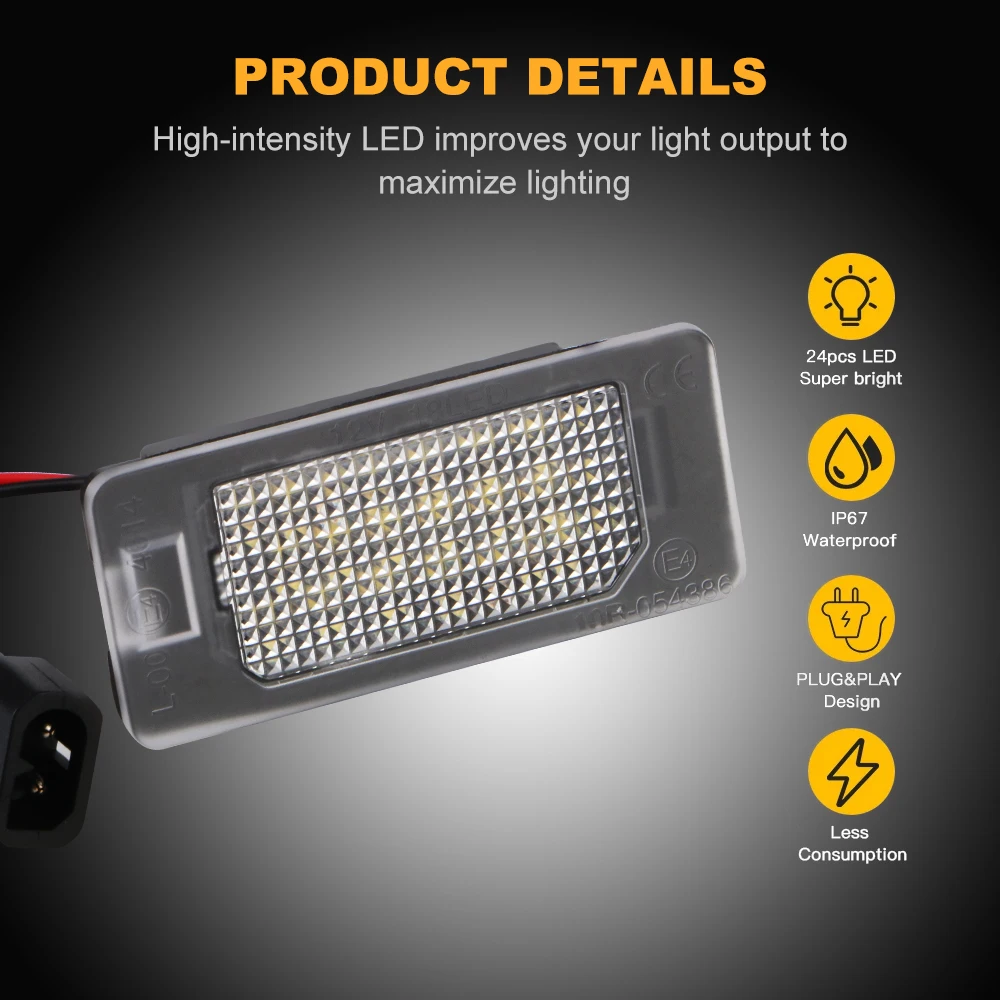 For BMW 1/3/5 Series E82/E90/E39/E60/F10 Tail Light 2Pcs/Set Car Accessories 18 LED Lamp Car License Number Plate Lights