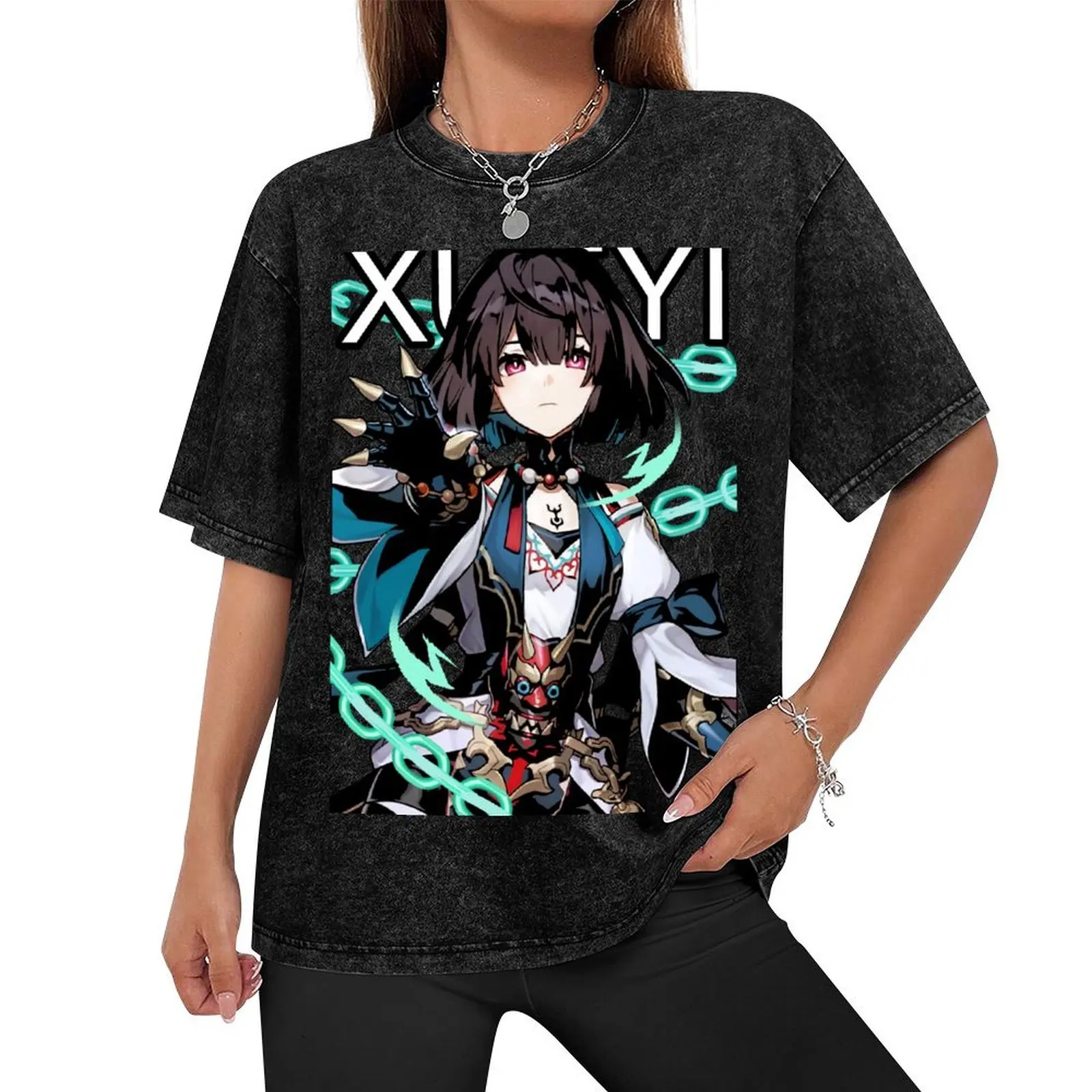 Xueyi Honkai Star Rail Shirt fan Xueyi Star rail Stickers T-Shirt summer top plain anime figures Men's cotton t-shirt