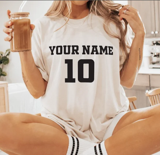 Personalized Sports Team T-Shirt Custom Name Number Logo Picture Shirt Short Sleeve DIY Sport Gifts Customized Text Number Tees view 5