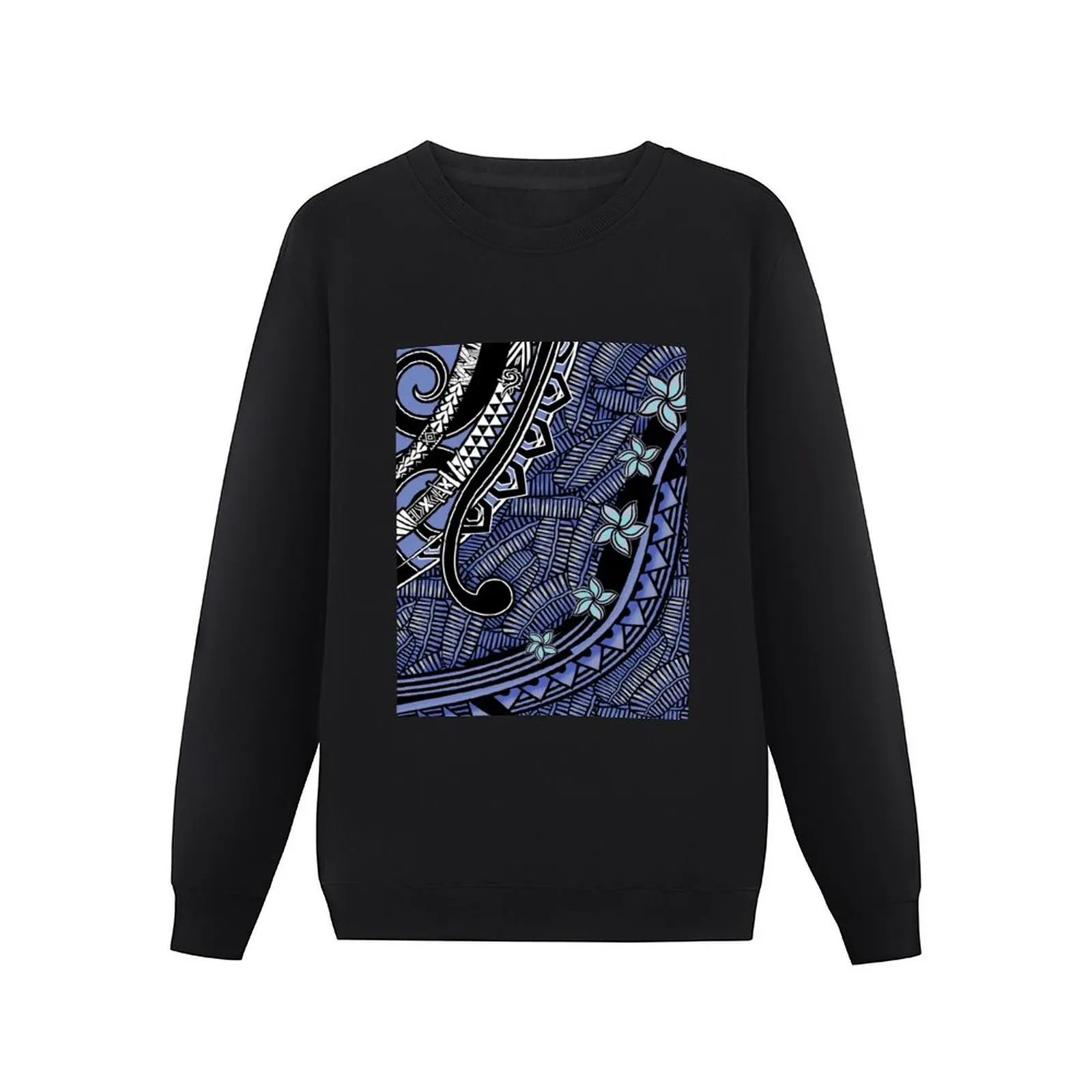 Samoan - Polynesian - Hawaiian Slate Blue Tribal Artboard 2044 Pullover Hoodie korean clothes new sweatshirts