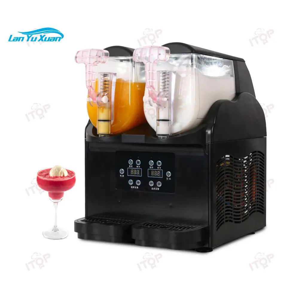 Commerciële 3l 2 Cilinders Smoothie Maker Kleine Bevroren Drank Machine Slushie Slush Machine Te Koop