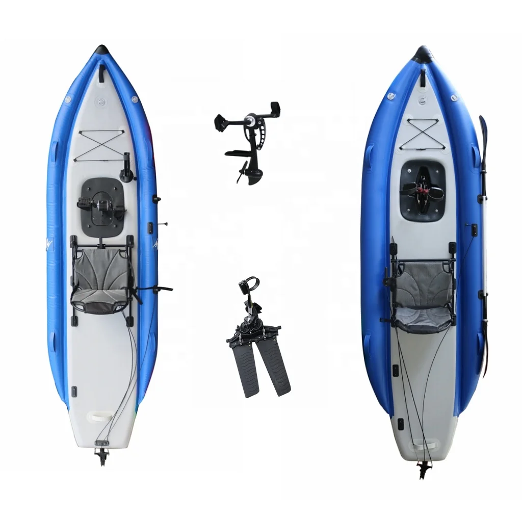 Vicking 12ft Single Sit-On-Top Inflatable Fishing Kayak 3.6m Length with Pedal Drive Rudder Hot Selling Cheap PVC Hull Material