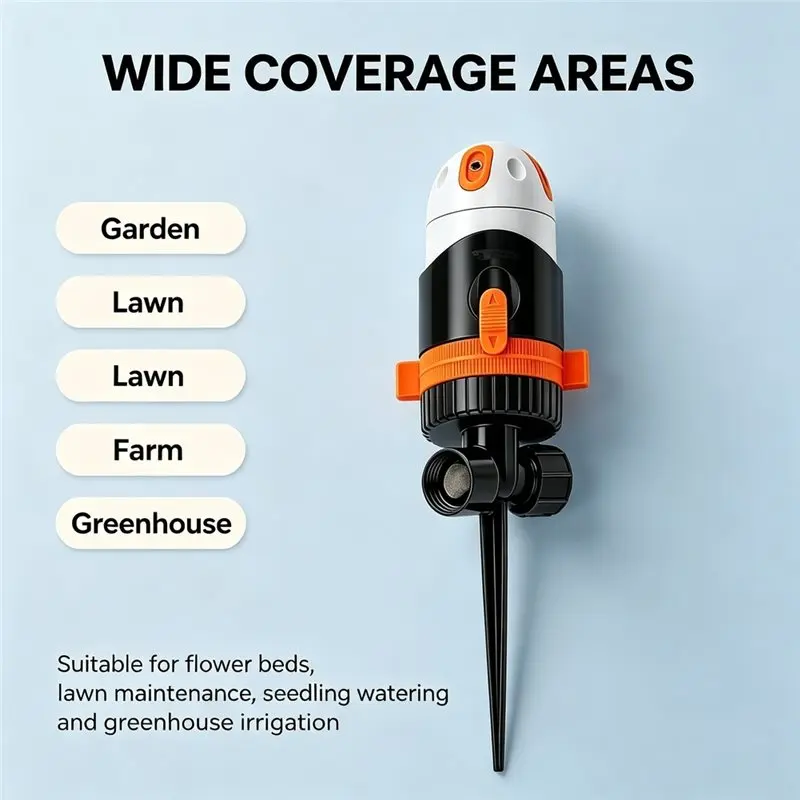 【CYBER MONDAY】Heavy Duty Water Sprinkler 360° Rotating, For Lawn 4 Spray Modes, For Garden Plants, Flower Beds, Outdoor Yard, 1
