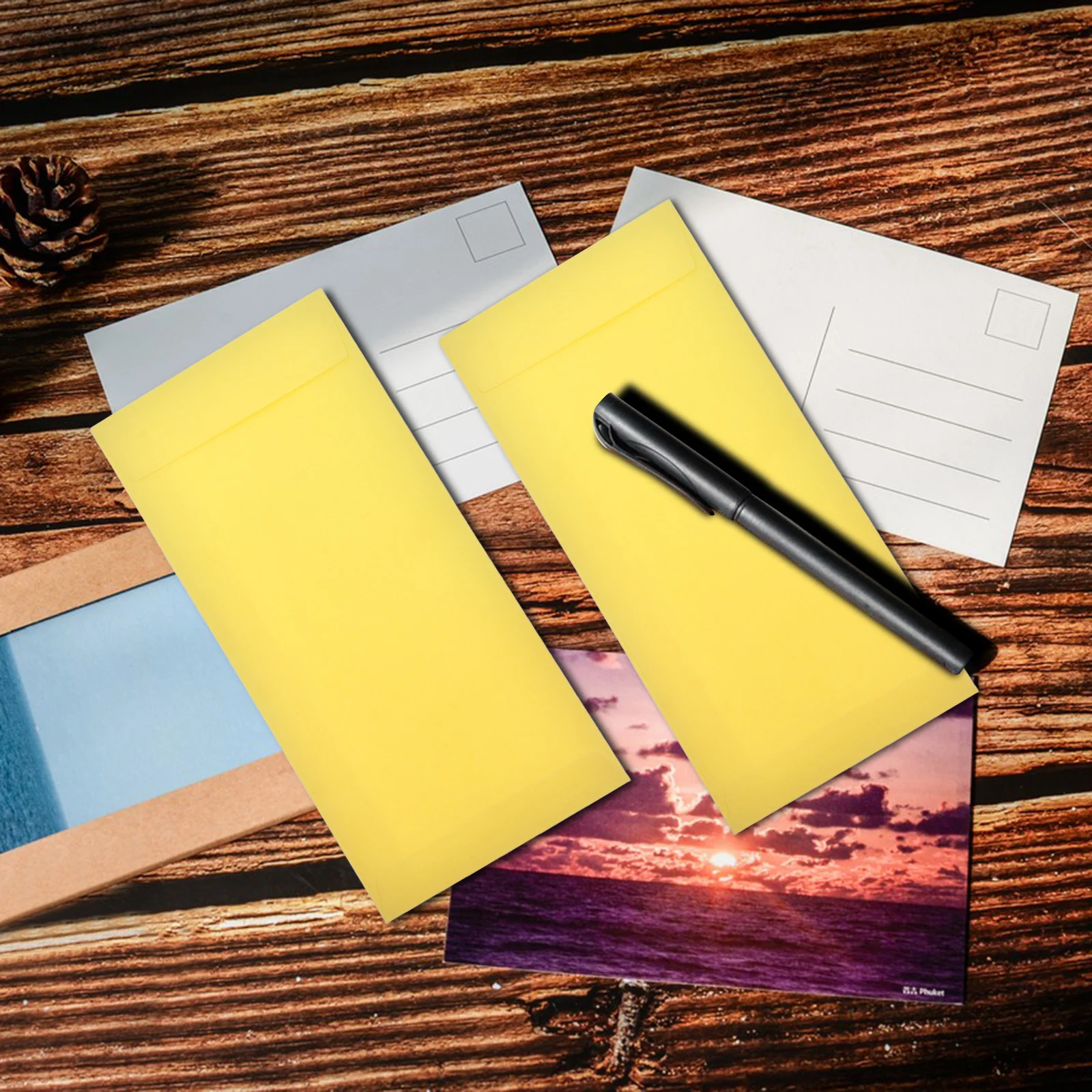 60 個シンプルなカラーのビジネス封筒紙素材大容量多機能使用セルフシールレターカバー