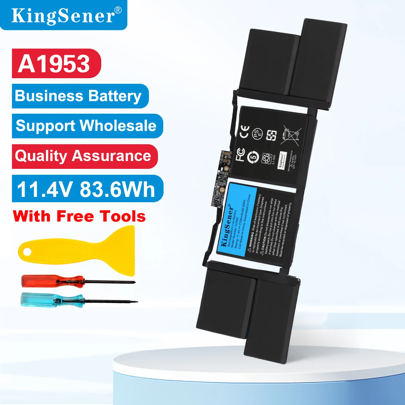 KingSener A1953 Laptop Battery for Apple MacBook Pro 15' A1990 Touchbar 2018 2019 EMC 3215 MC3359 MR962LL 11.42V 83.6Wh