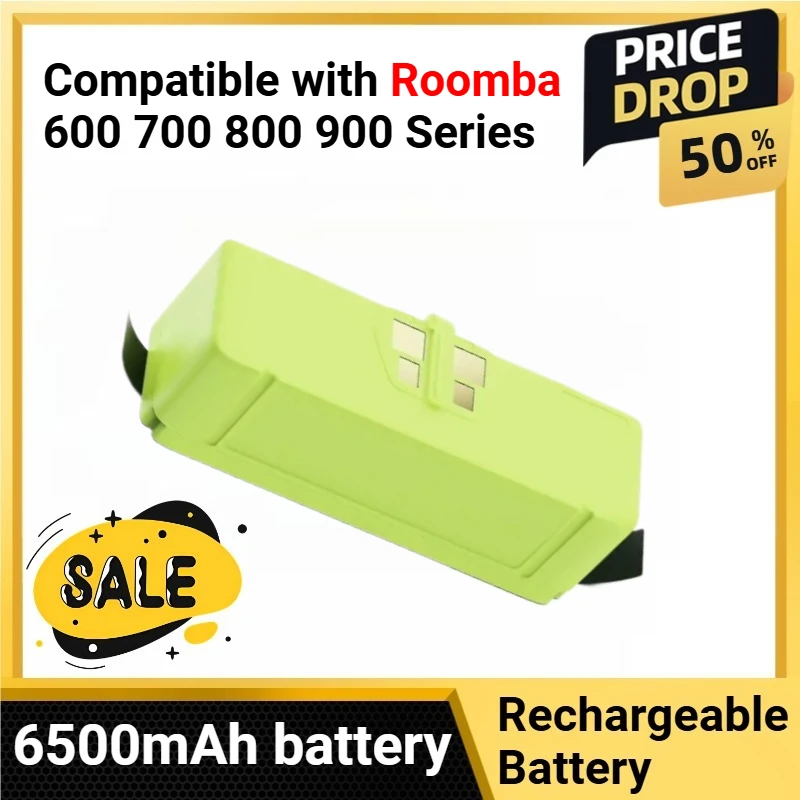 

for iRobot 6500mAh High-Capacity Battery Compatible with Roomba 600 700 800 900 Series 680 690 675 640 614 960 895 890 860 695