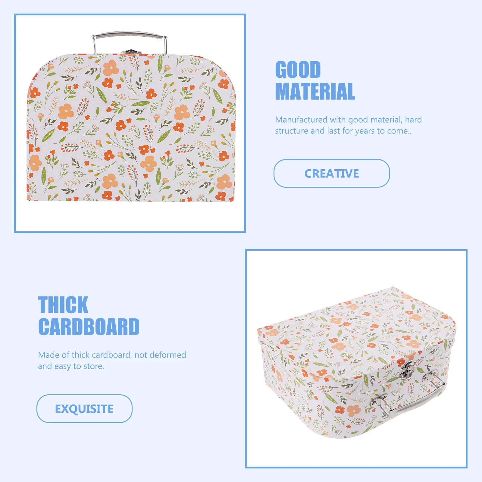 Portable Storage Suitcase Kids Stationery Gift ganizer Box Foldable Toy Carrier Handheld File Container Lightweight Sundry