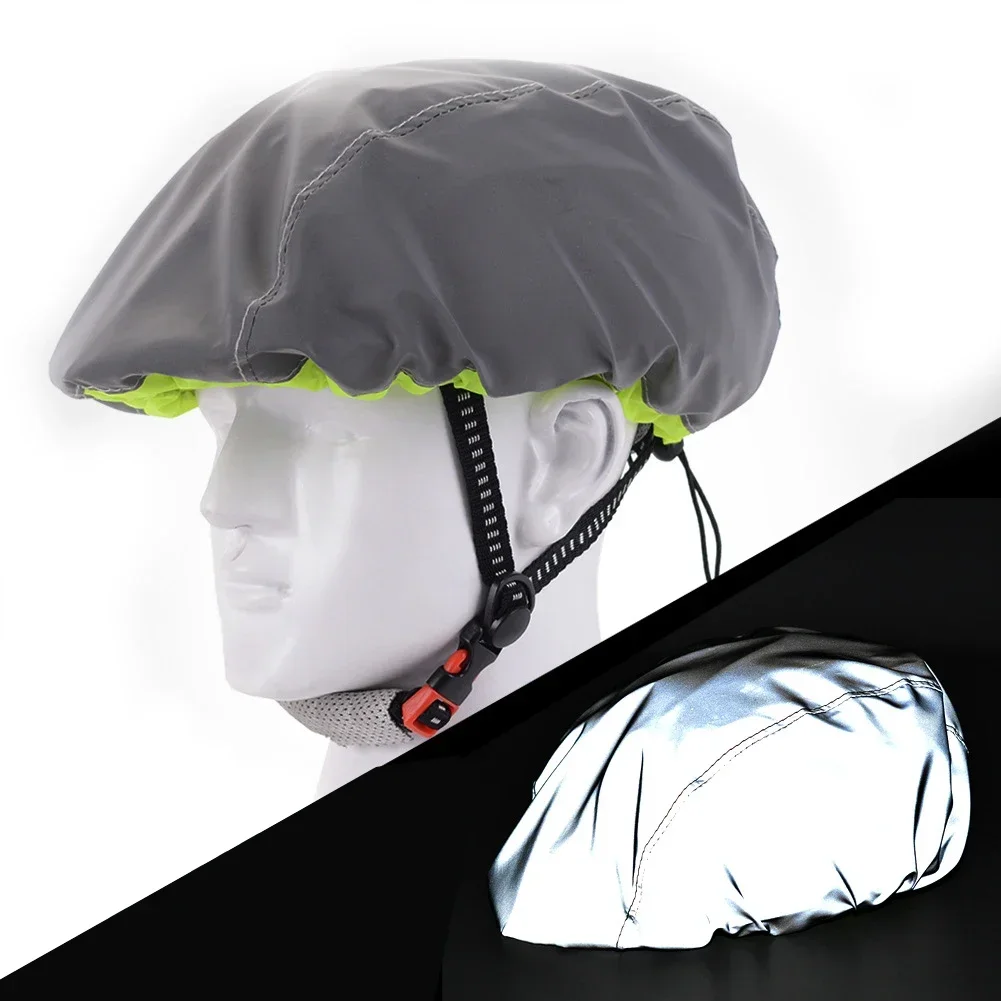 Bicycle Helmet Waterproof Cover Reflective Safety Cycling MTB Road Bike Helmet Rain Cover Elastic Adjustment Protection Cover