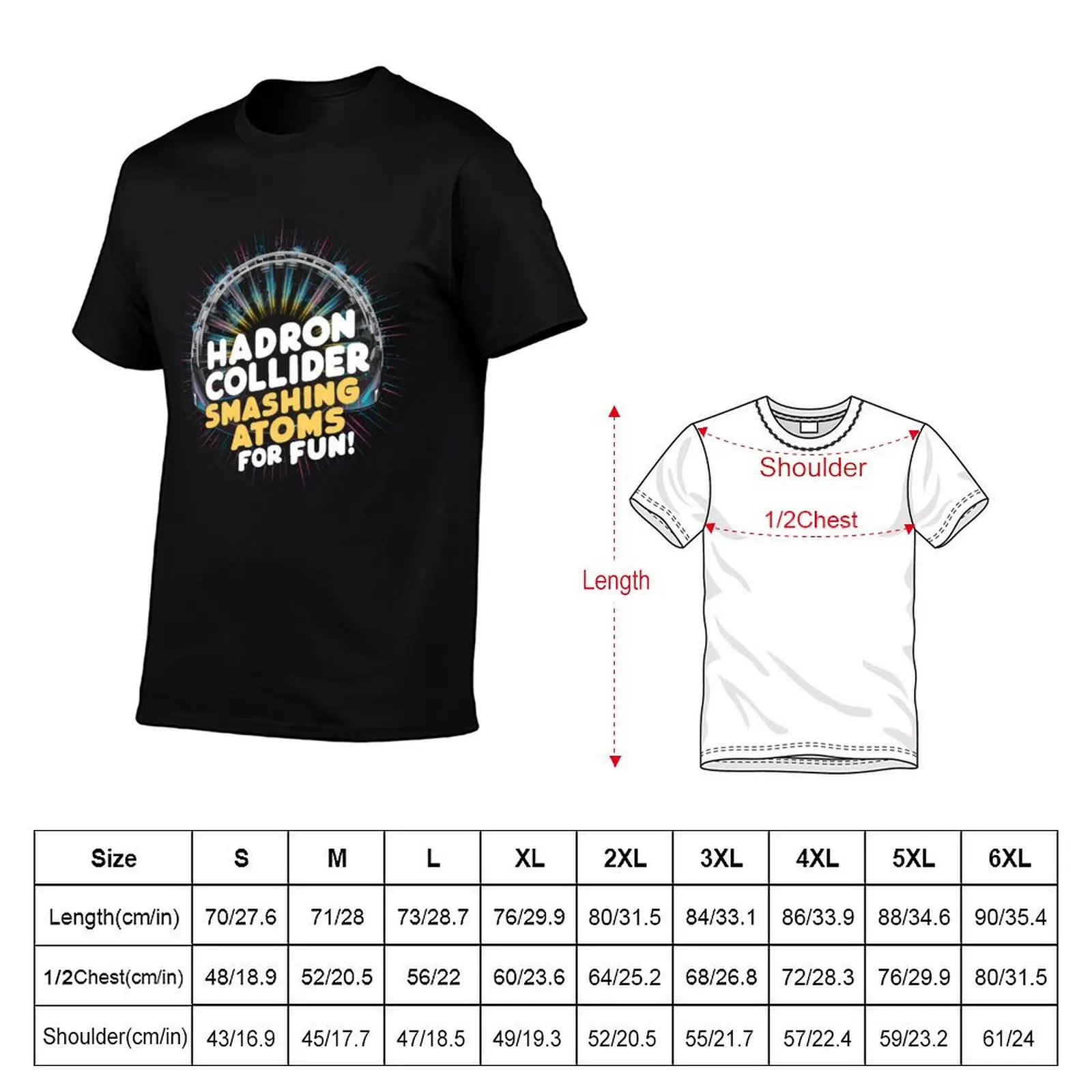 HADRON COLLIDER: Smashing Atoms, Expanding Our Knowledge T-Shirt Gym Wear Breathable Short Sleeve Tee