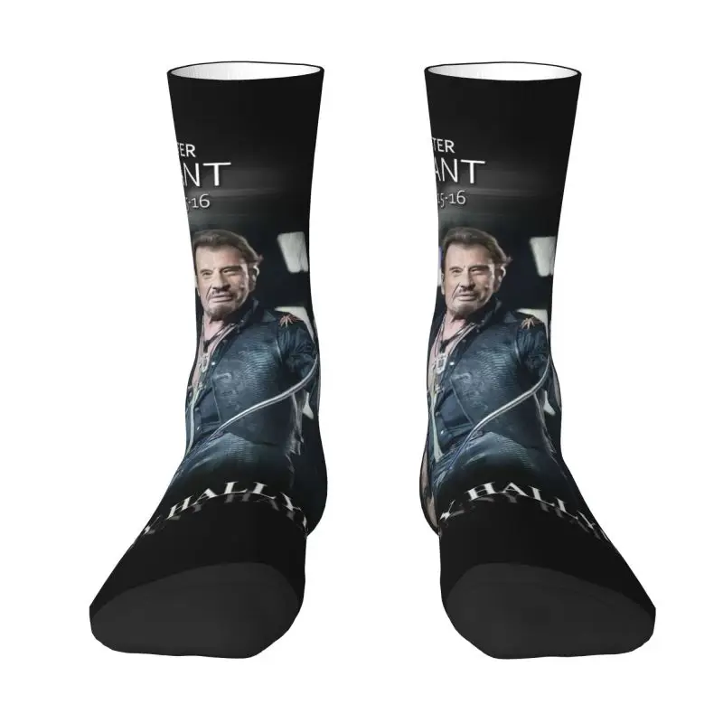 

Cool Johnny Hallyday Music Singer Socks Men Women Warm 3D Printed French Rock Sports Basketball Socks