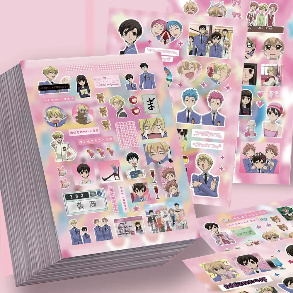 8/Sheets Ouran High School Host Club Graffiti Puzzle Sticker PVC Material Personalized DIY Phone Scrapbook Waterproof Stickers