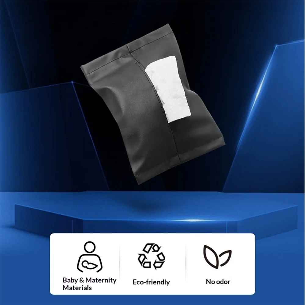 For Tesla Model Y/3/Y L Car Tissue Holder Car Center Console Armrest Napkin Box Sun Visor Backseat Tissue Case with Fix Strap