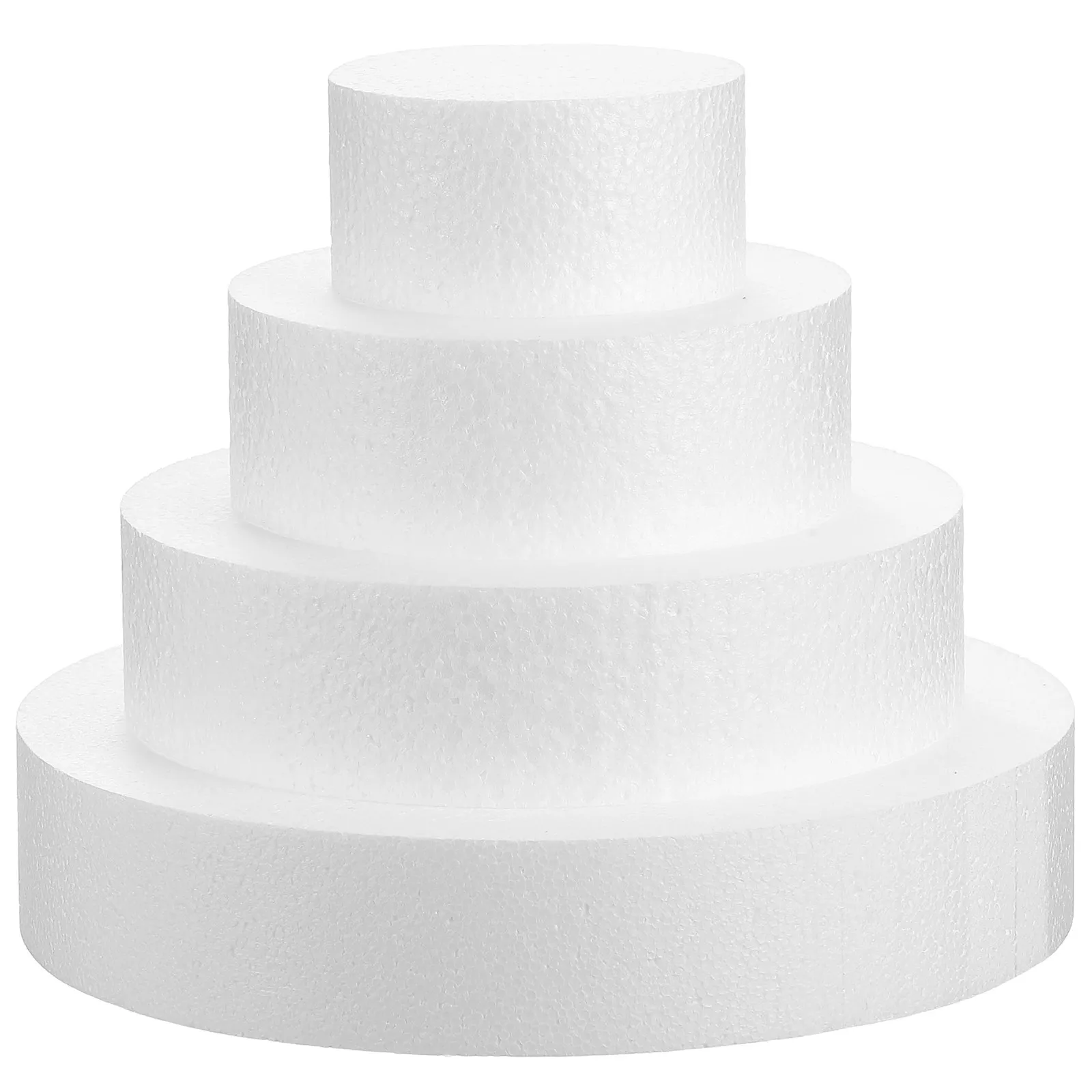 4Pcs Foam Cake Dummies Smooth Surface Reusable Cake Decorating Props for Practice Display Photography Wedding Party Bakery