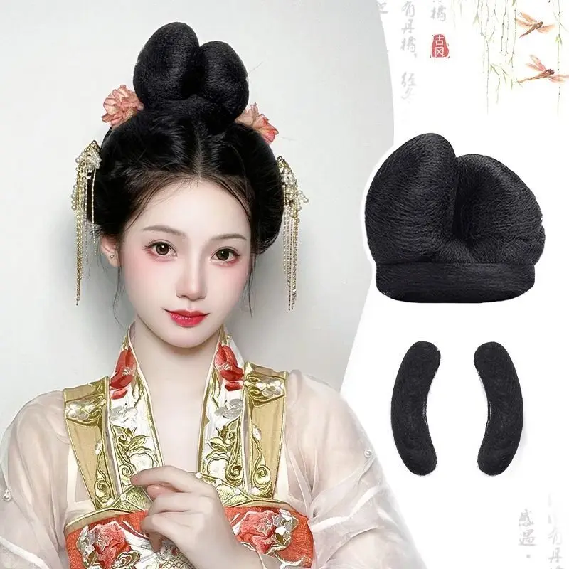 Coque de cabelo Leyan Chang Ge Xing |   Peruca cosplay ajustável da dinastia Ming Hanfu |   Fantasia chinesa antiga com clipe para mulheres