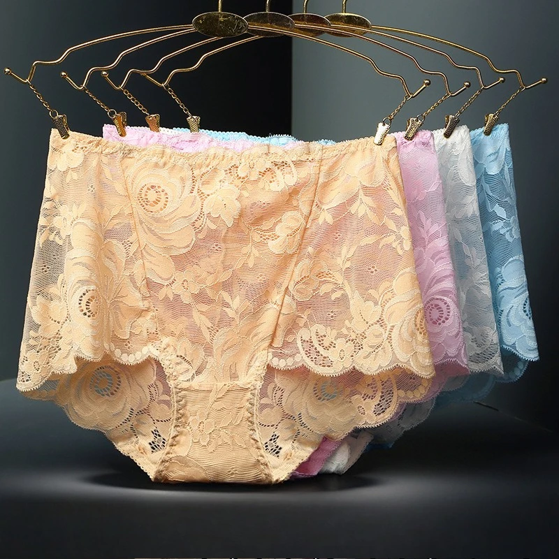 Plus Size Lace Underwear for Women  Mid High Waist Breathable Panties 200 Curvy Sexy Briefs