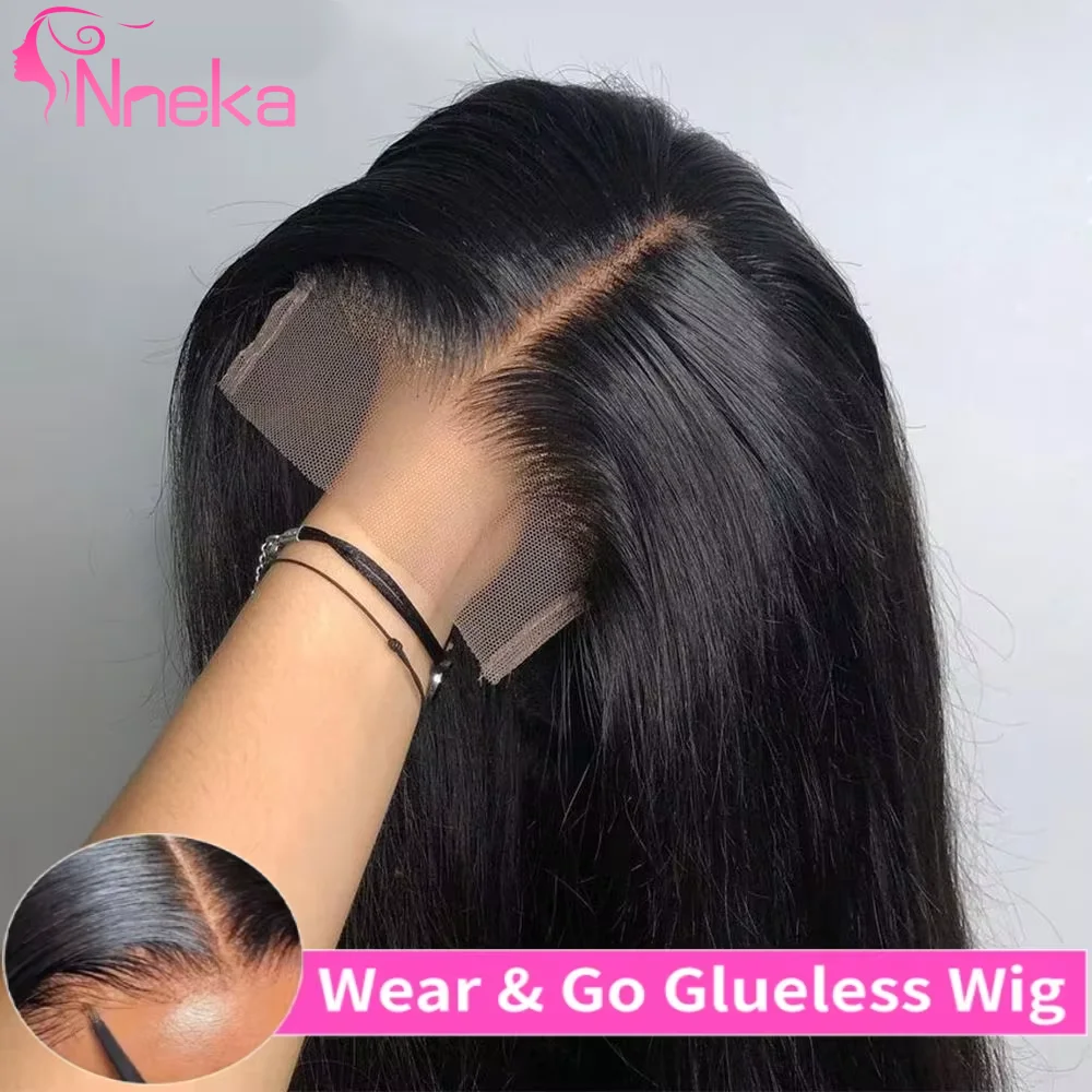 Perruques sans colle de 30 à 40 pouces, prêtes à porter, en cheveux humains lisses, avec closure HD 4x4 pré-coupée