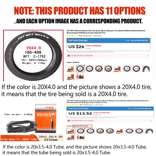 Imagen 2 del producto CST BFT 20 pulgadas 24 pulgadas neumático ancho nieve playa bicicleta neumático 20x4,0 20X2,4 24x4,0 moto de nieve eléctrica MTB bicicleta neumático ancho antideslizante