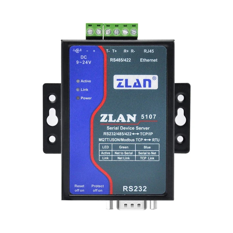 RS232 RS422 RS485 To Ethernet Converter IOT Modbus RTU To TCP Isolated Serial Server ZLAN5107