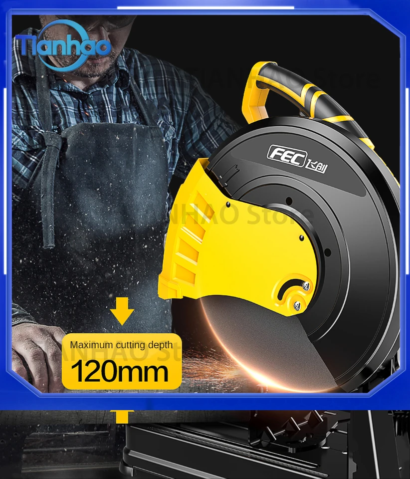 3980W Circular Saw for Metal Woodworking Steel Profile Cutting Machine 355mm High Power Multi Function Industrial Grade