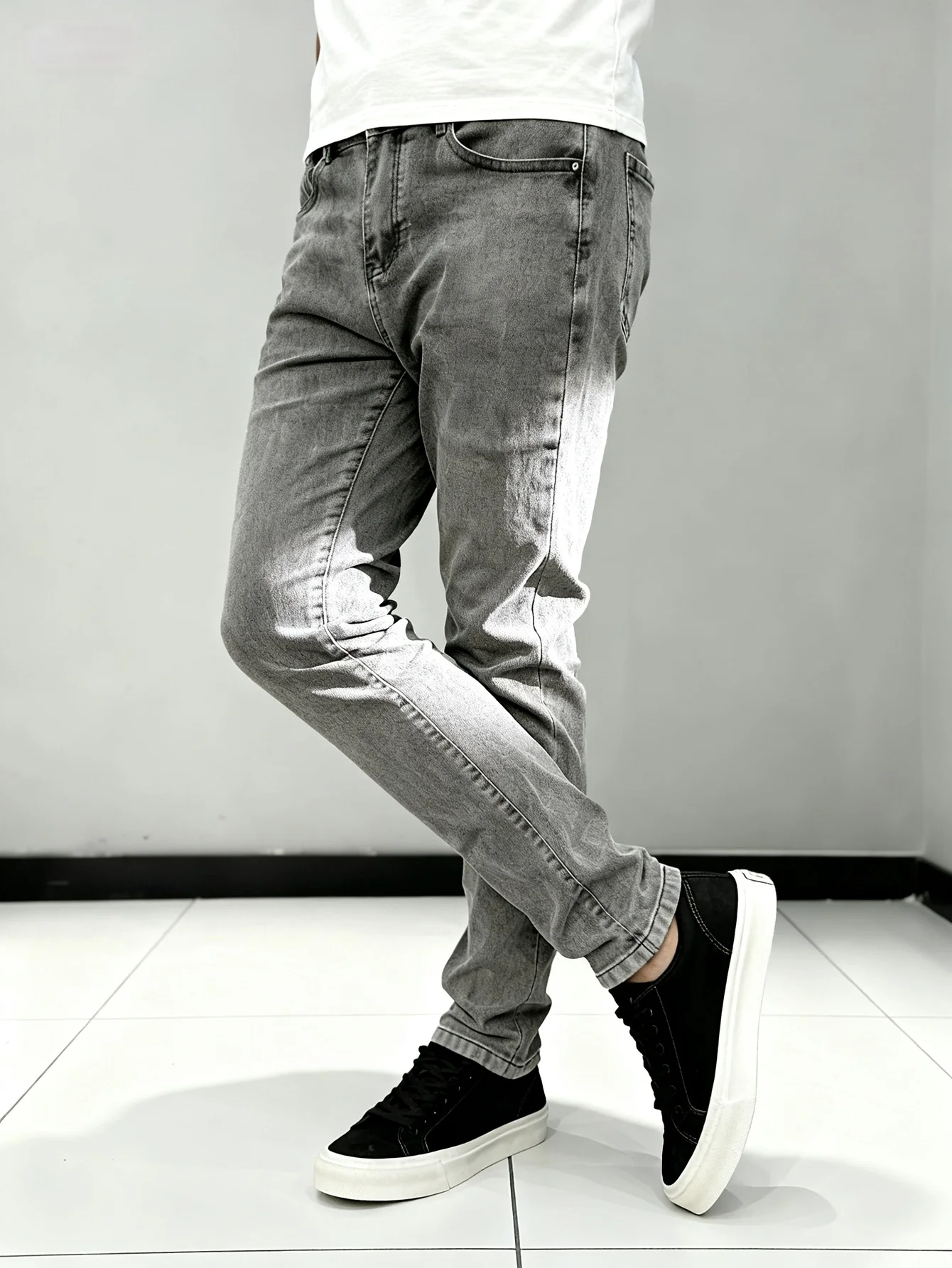 Men's Vintage Washed Distressed Slim Fit Skinny Jeans