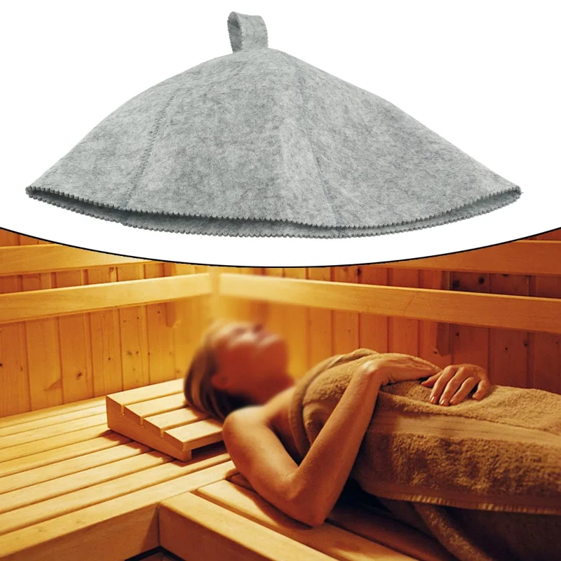 Pure Wool Felt Sauna Hat Russian Banya Cap For Saunahut Bath Shower House Head Protection Sauna Vaporarium Accessories