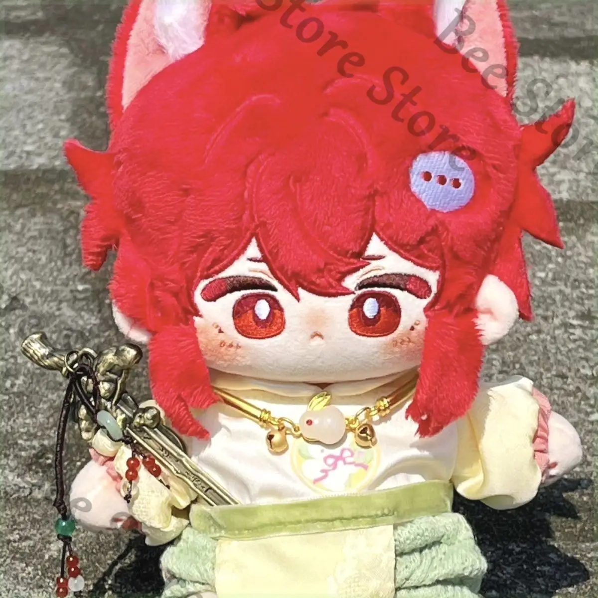 ตุ๊กตา Genshin Impact ตัวละครดิลุค ขนาด 40 ซม. แบบนั่ง 	 ตุ๊กตาโครงกระดูกสี่เหลี่ยมสุดน่ารัก