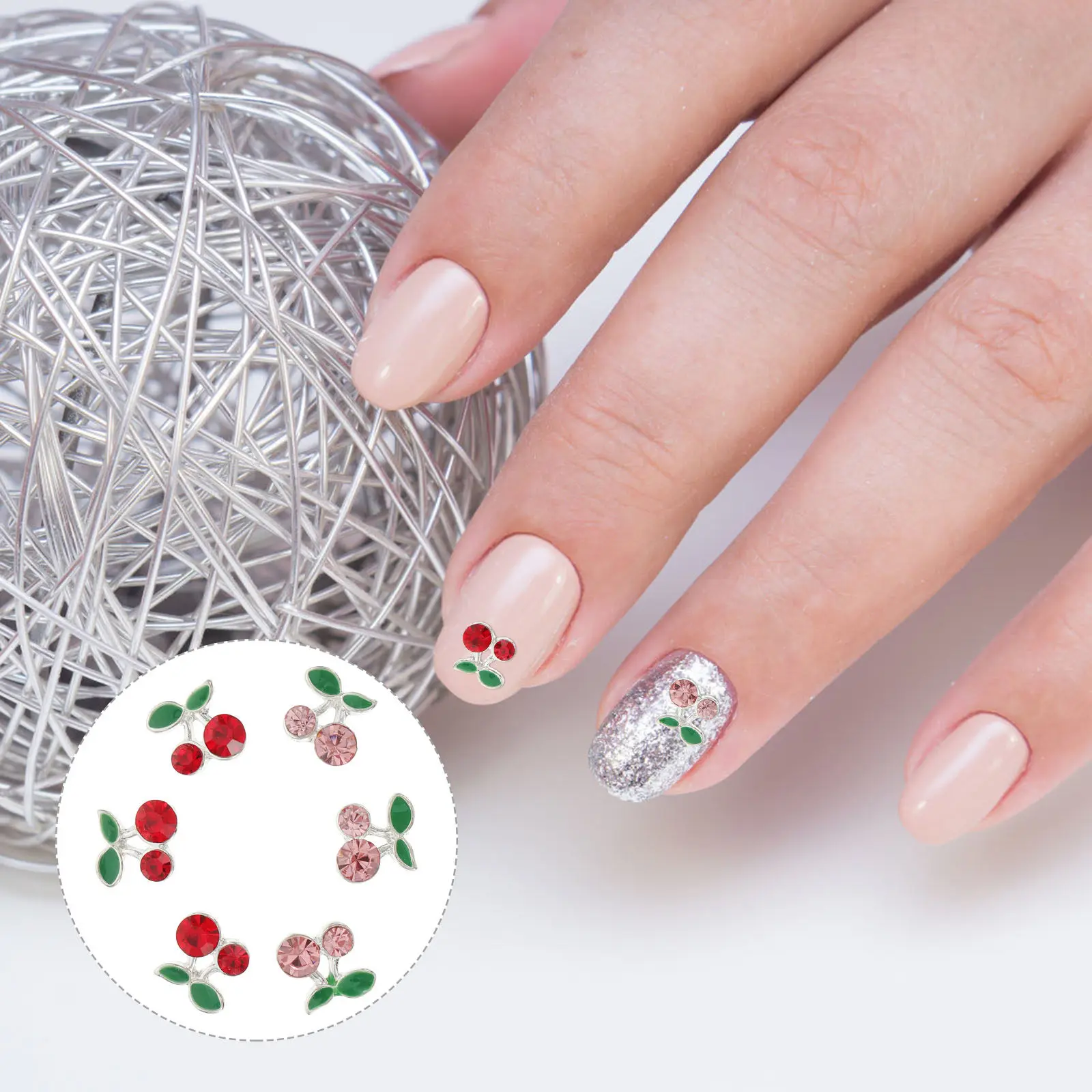 

36 шт. Изысканные 3D-украшения для ногтей в виде вишни, декор для профессионального и домашнего маникюра, для Рождества, свадьбы, дня рождения, выпускного вечера